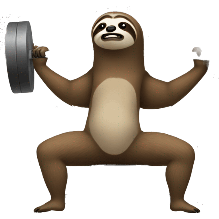 Sloth bench pressing emoji