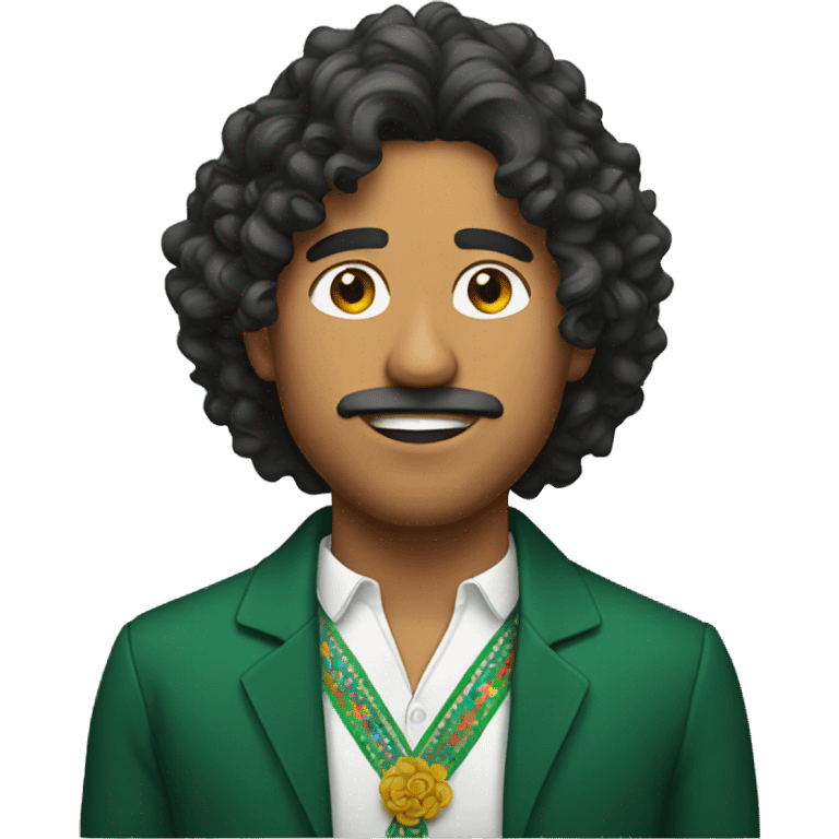 Mexican man with medium length curly hair emoji