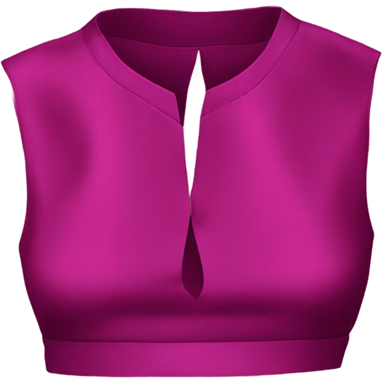 Realistic magenta cut out silk crop top blouse. emoji