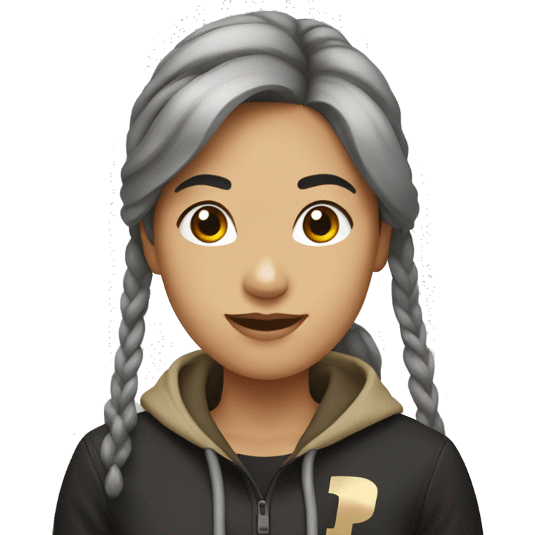 asian girl at purdue emoji