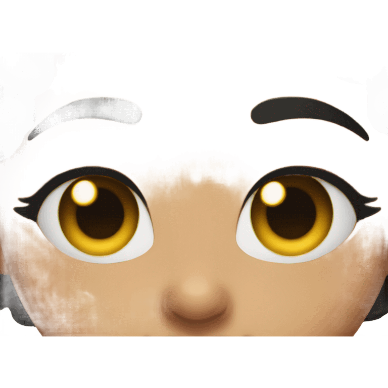 black short hair girl with round eyes and lashes  emoji