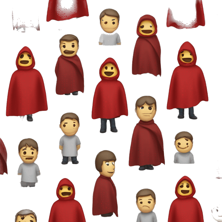 person with a red cape and hood without his face being seen emoji