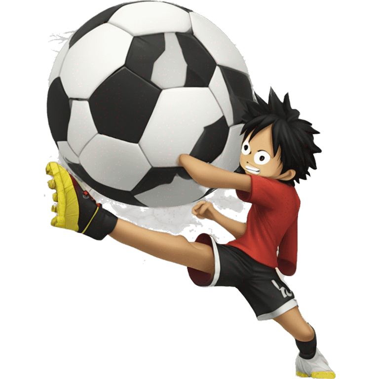 monkey d luffy paying soccer emoji