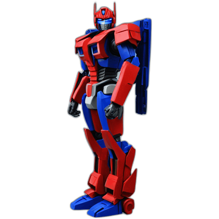 Transformer red blue power stand up side right leg front left leg back emoji