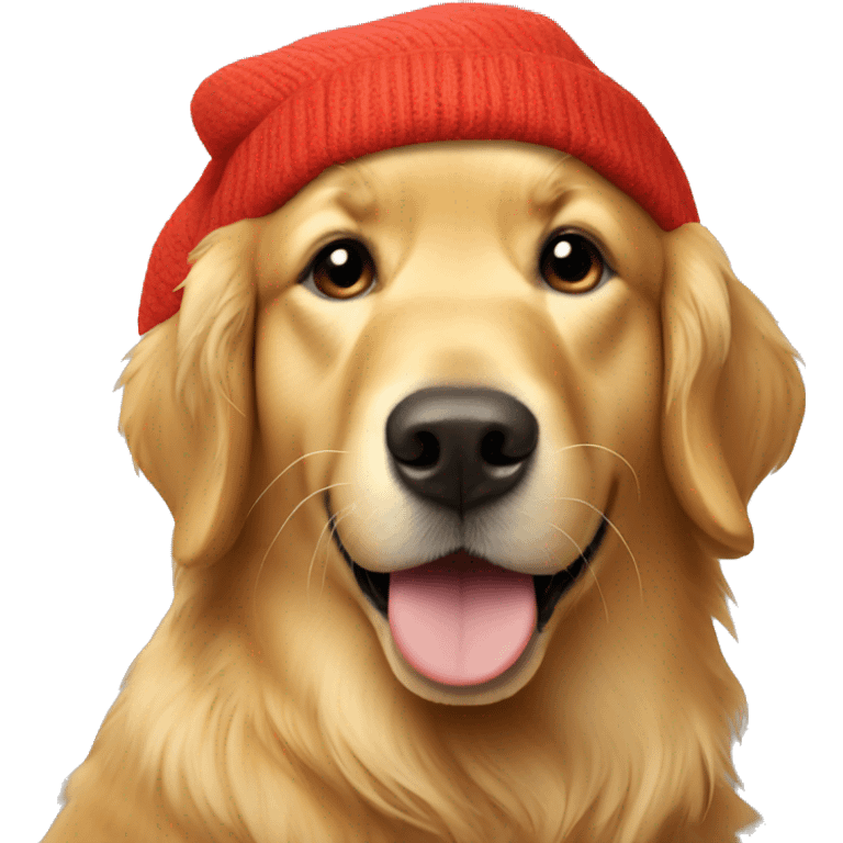 Golden retriever wearing a beanie  emoji