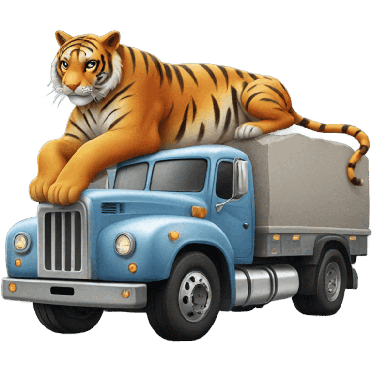 Truck phone stoned tiger emoji