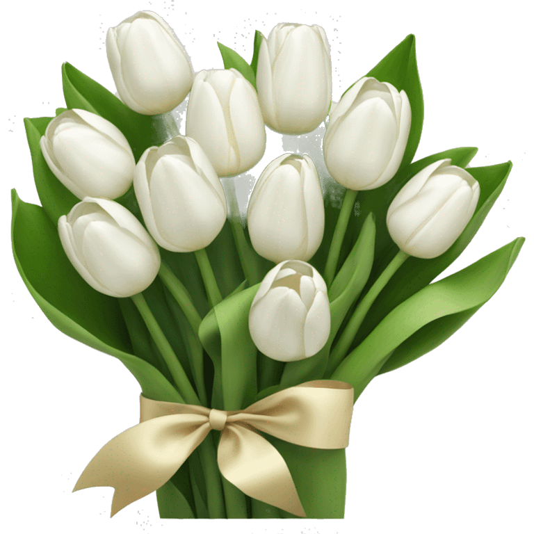 Bouquet of white tulips emoji