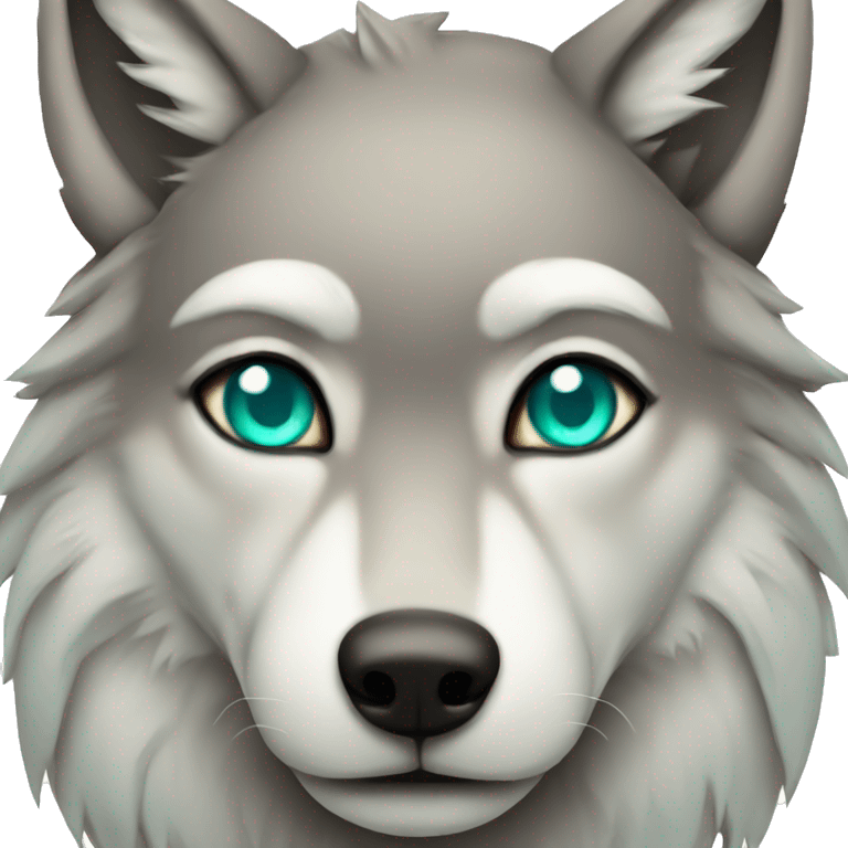 wolf with turquoise eyes  emoji