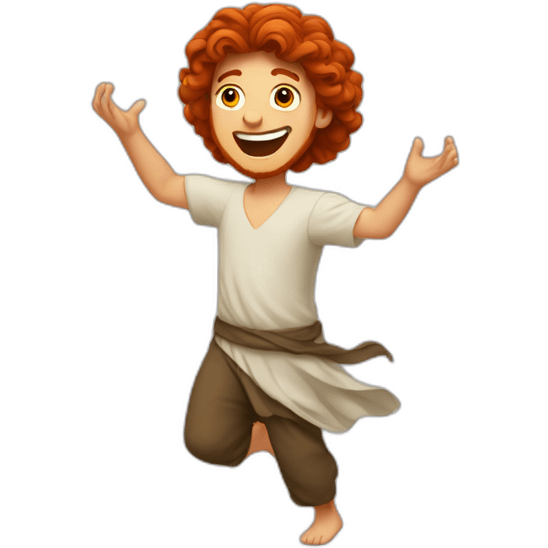 David dancing red-haired biblical emoji