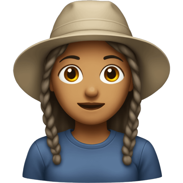 female person in a bucket hat  emoji