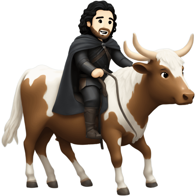 Jon snow riding a cow emoji