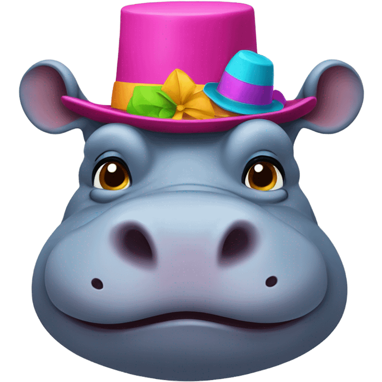 Hippo wearing a hat emoji