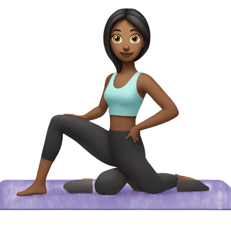 A girl in a mat Pilates  emoji