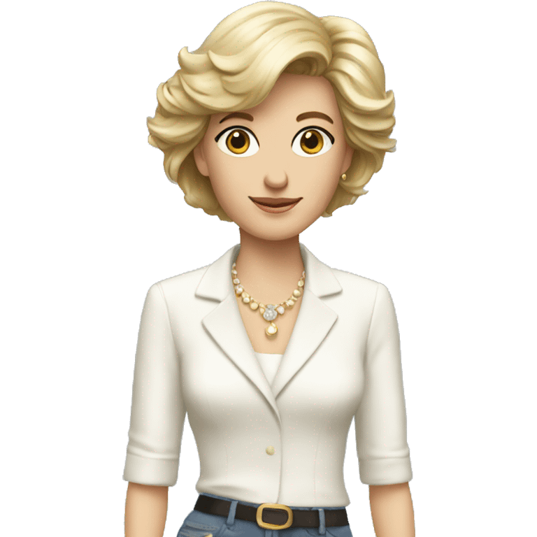 lady diana with modern clothes emoji