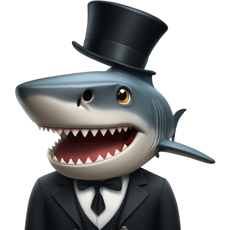 Shark with a top hat emoji