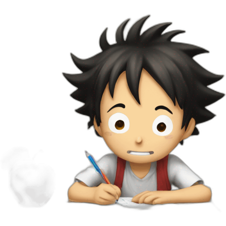 luffy doing his math homework emoji