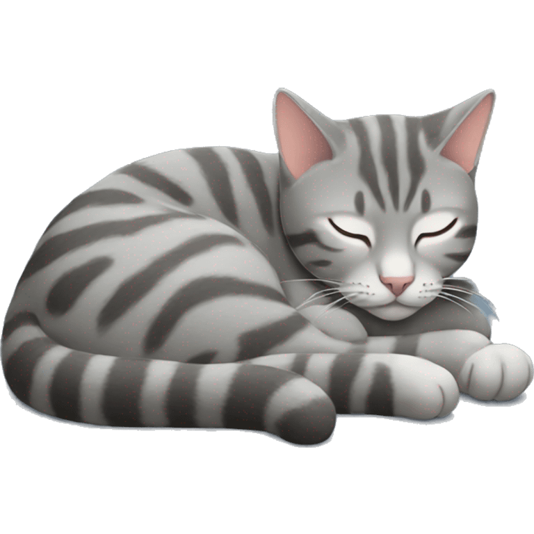 gray tabby cat sleeping emoji