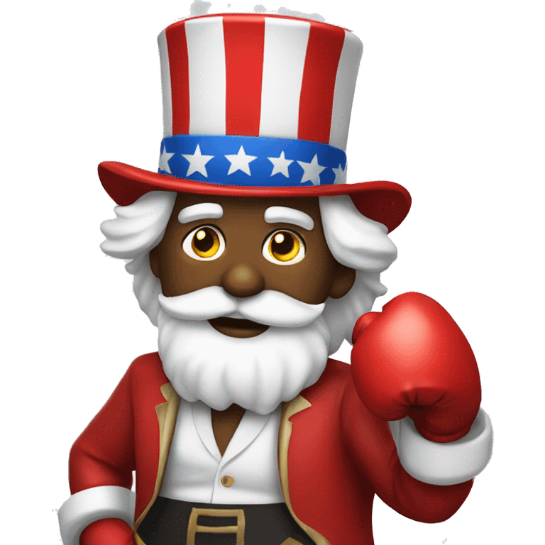 Santa boxing Uncle Sam emoji