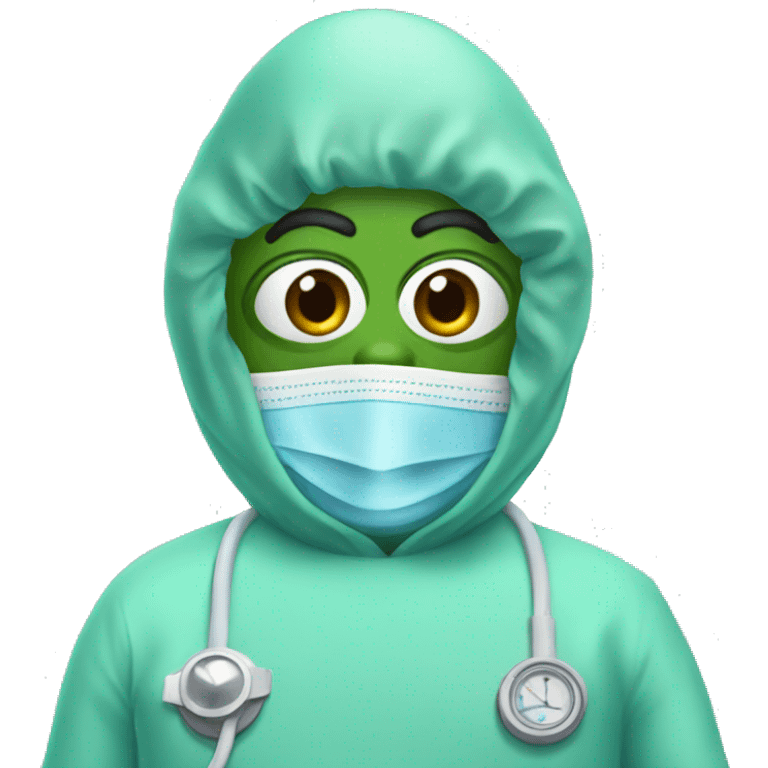 Pepe wearing surgery suit emoji