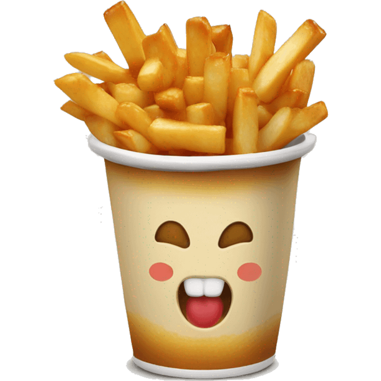 Poutine qui mange une poutine emoji