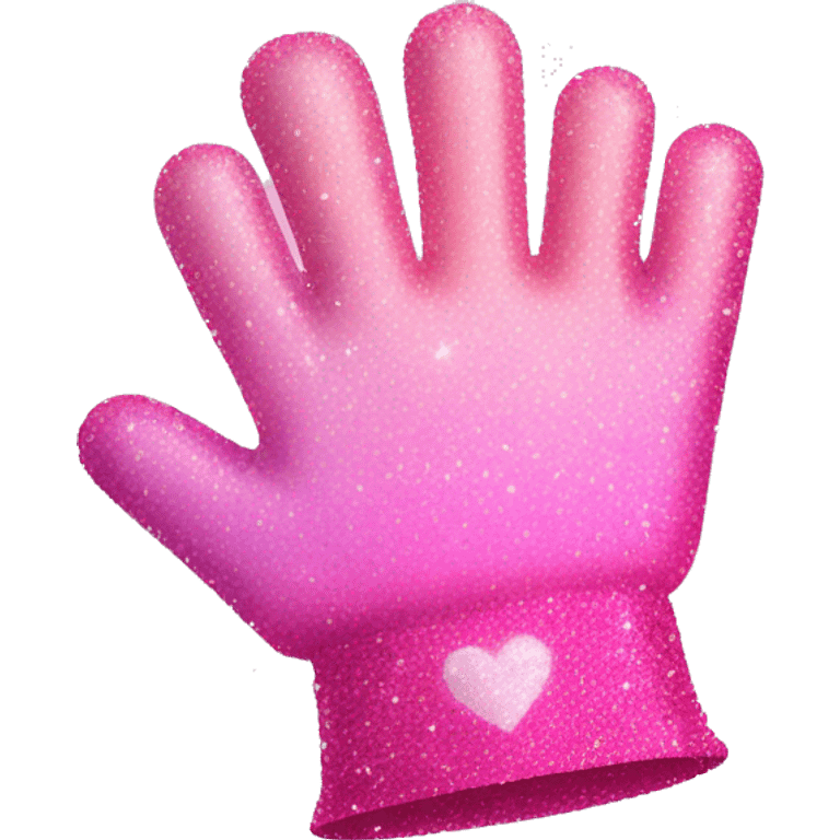 Pink ombre medical gloves with glitter emoji