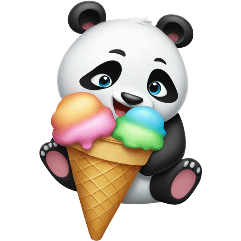 Panda eating ice cream emoji