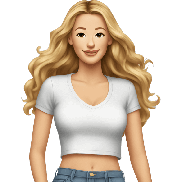 blake lively cartoon wearing tee emoji