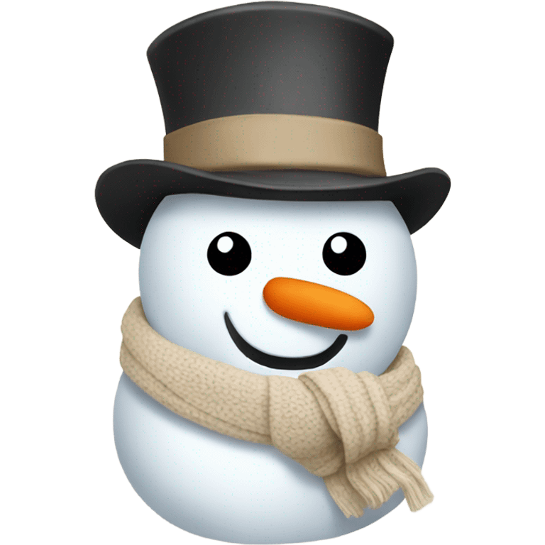 Snowman wearing a beige scarf emoji