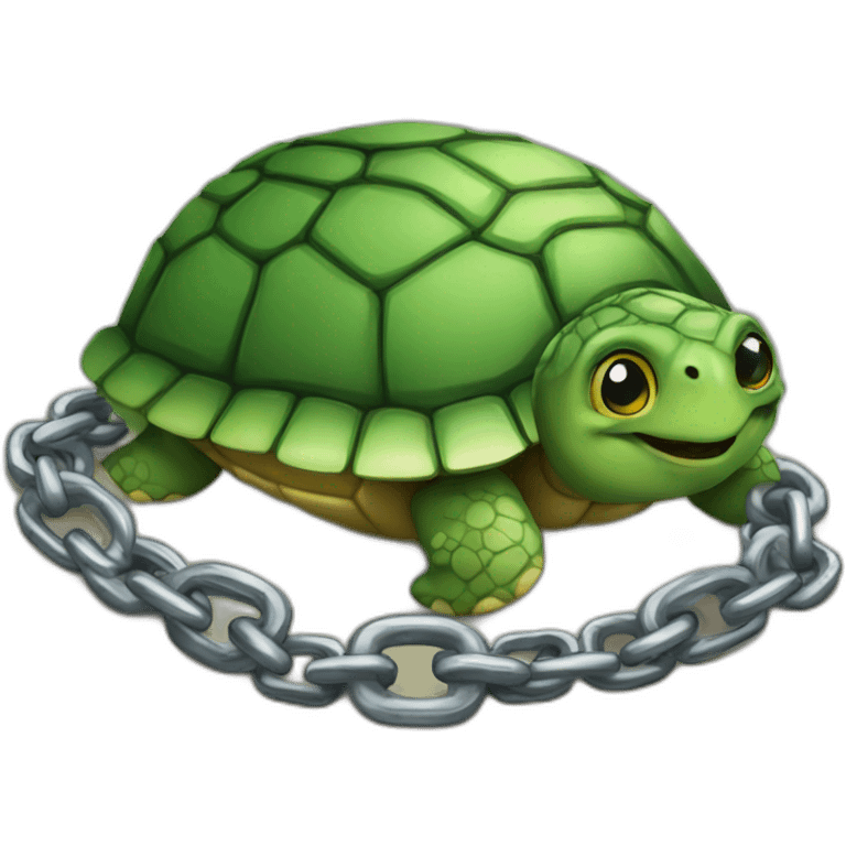 A turtle chains emoji