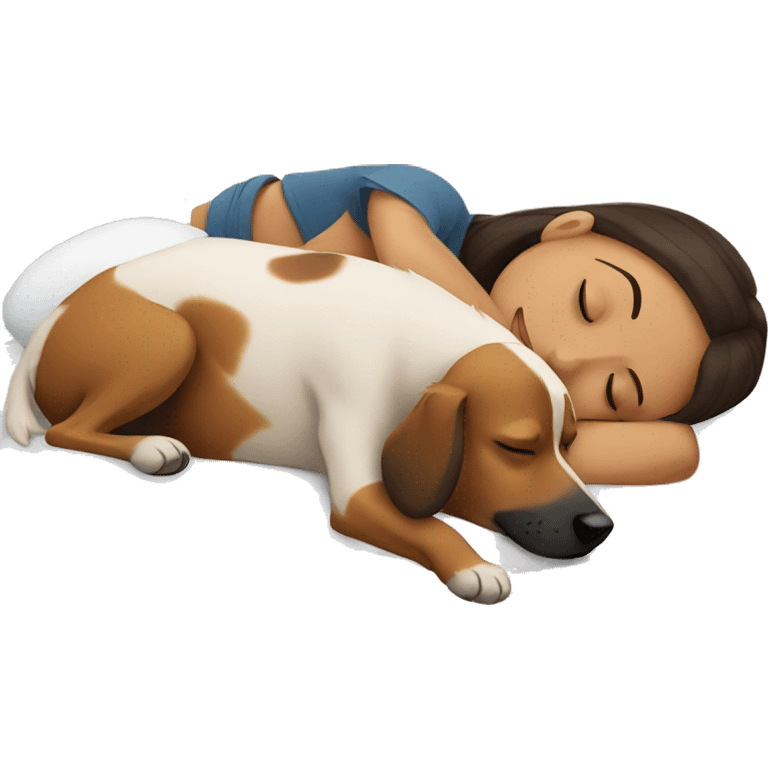 Sleeping with dog  emoji