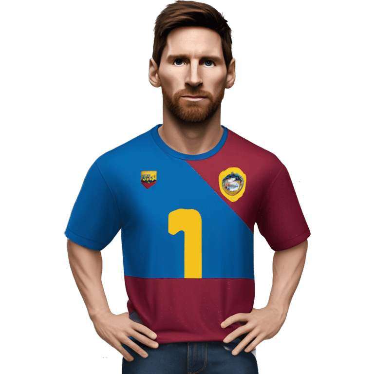 Lionel Messi with a T shirt of Venezuela emoji