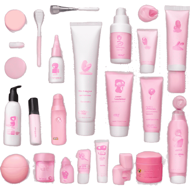 Pink skin care kit emoji