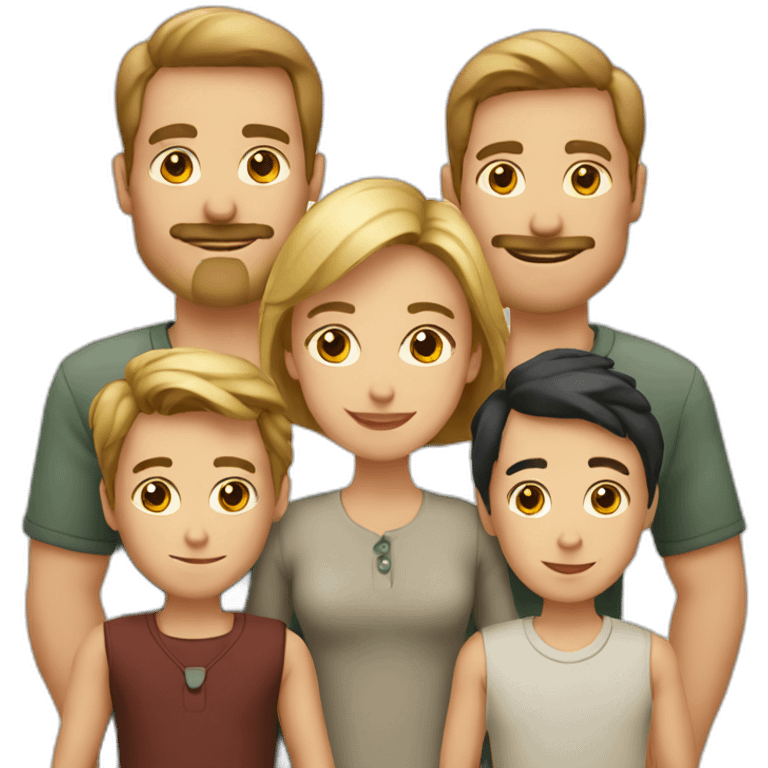 European family with 1 father 1 mother and exactly 3 sons emoji