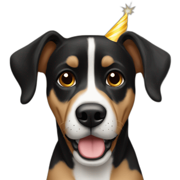 Black and fawn dog happy birthday emoji