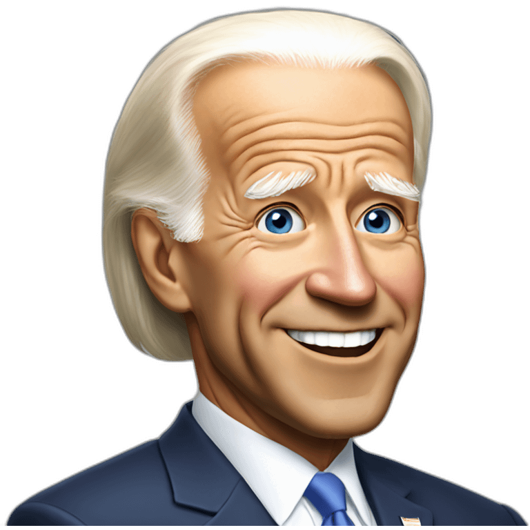 Biden con la parrucca emoji