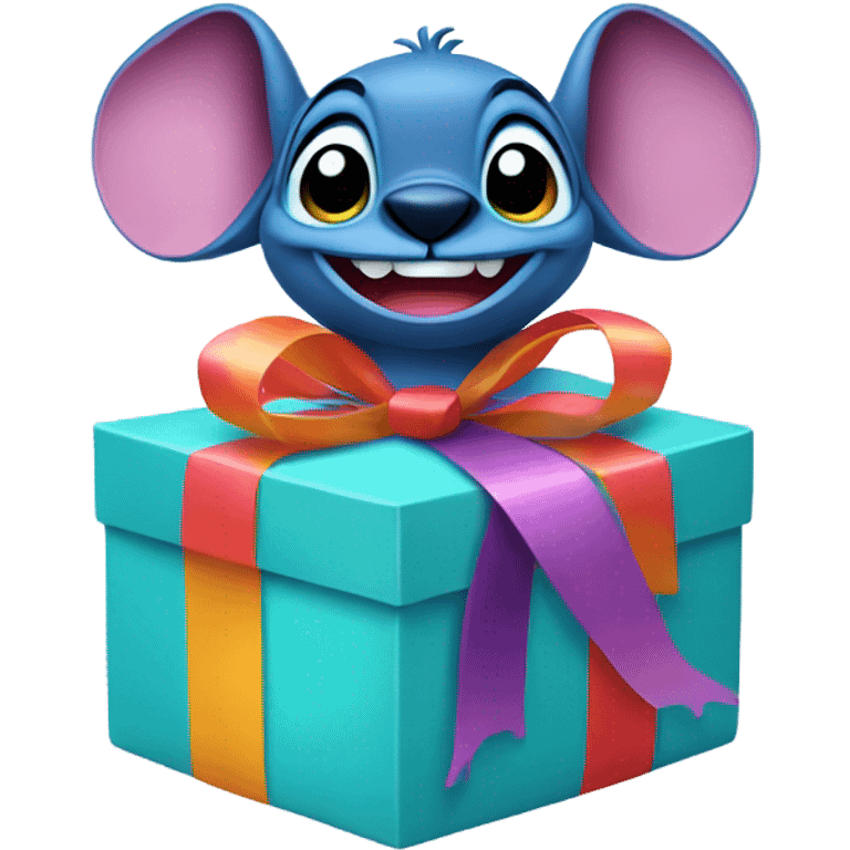 Stitch with present box emoji