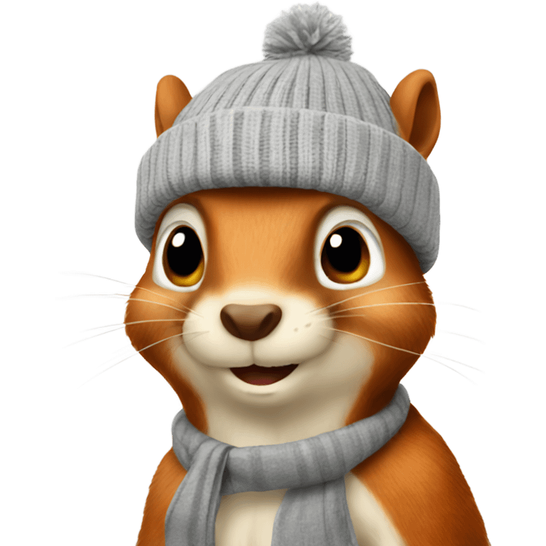 Squirrel with beanie emoji