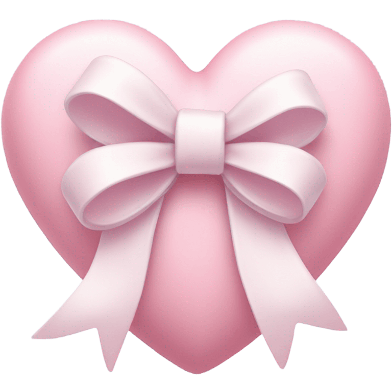 Pastel pink heart with white bow emoji