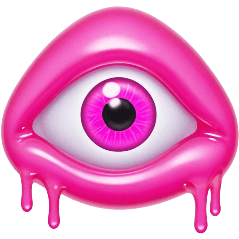 gummy pink neon melted eye emoji