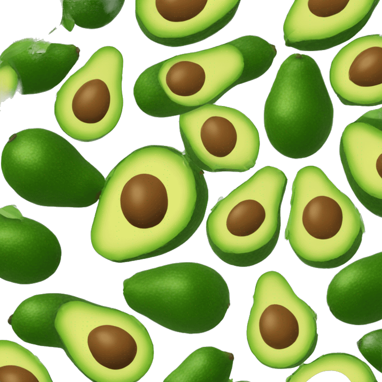 Aguacate con labios grandes y ojos emoji