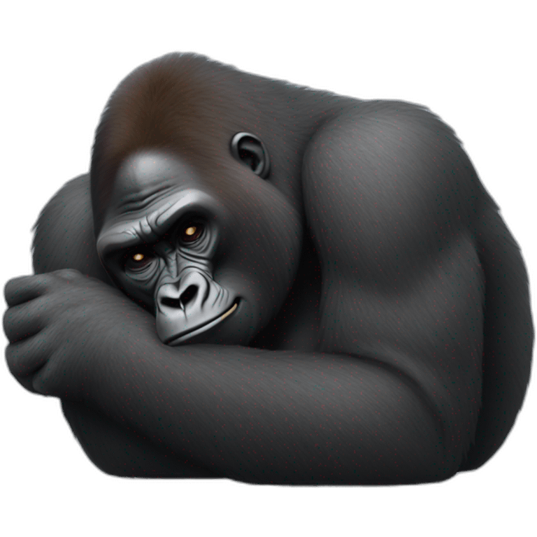 Gorilla falling asleep emoji