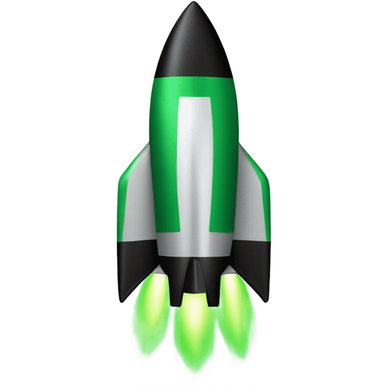 green and black rocket ship ios stile emoji