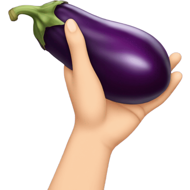  eggplant in hand emoji