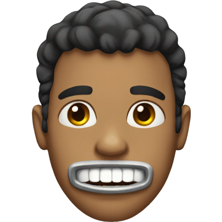 Guy with zipper on mouth emoji