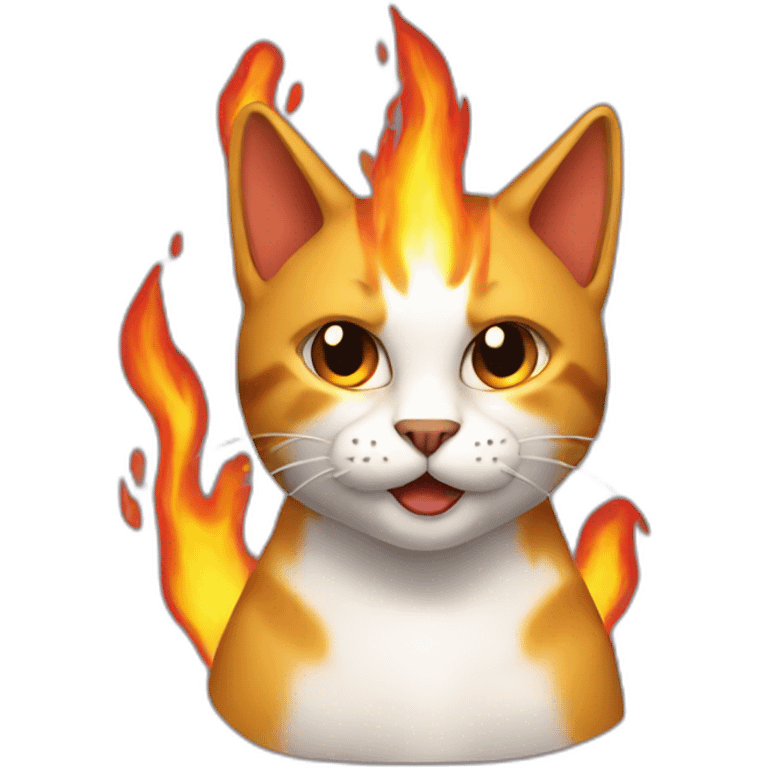 gato con fuego emoji