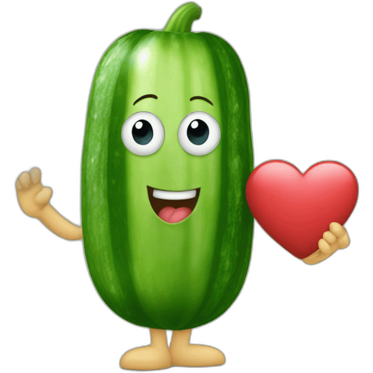 Cucumber doing a heart with his fingers  emoji