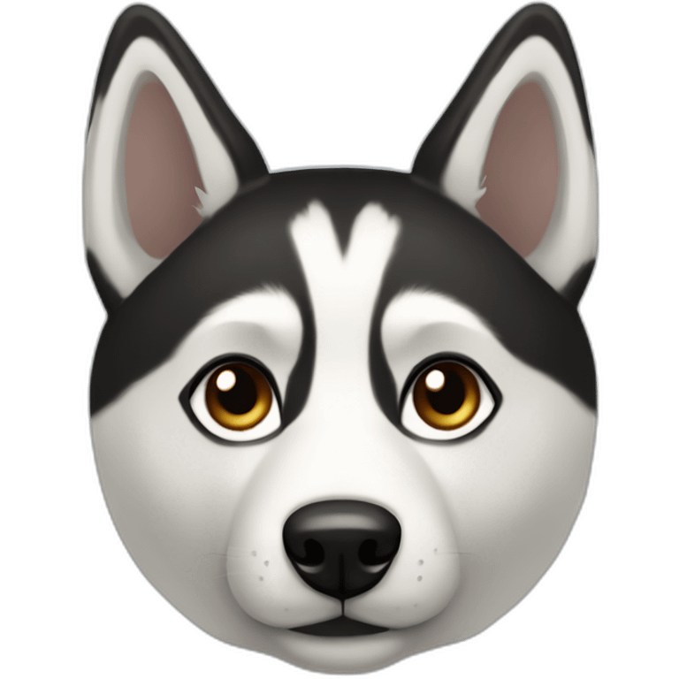 black and white husky no black under eyes, no white eyebrows, hazel eyes emoji