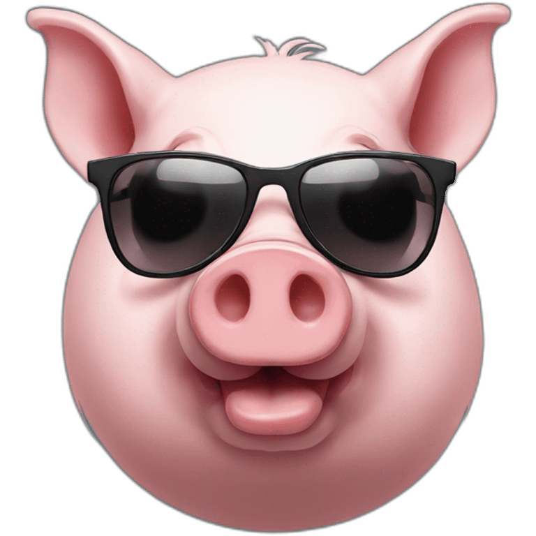 Pig with sunglasses  emoji