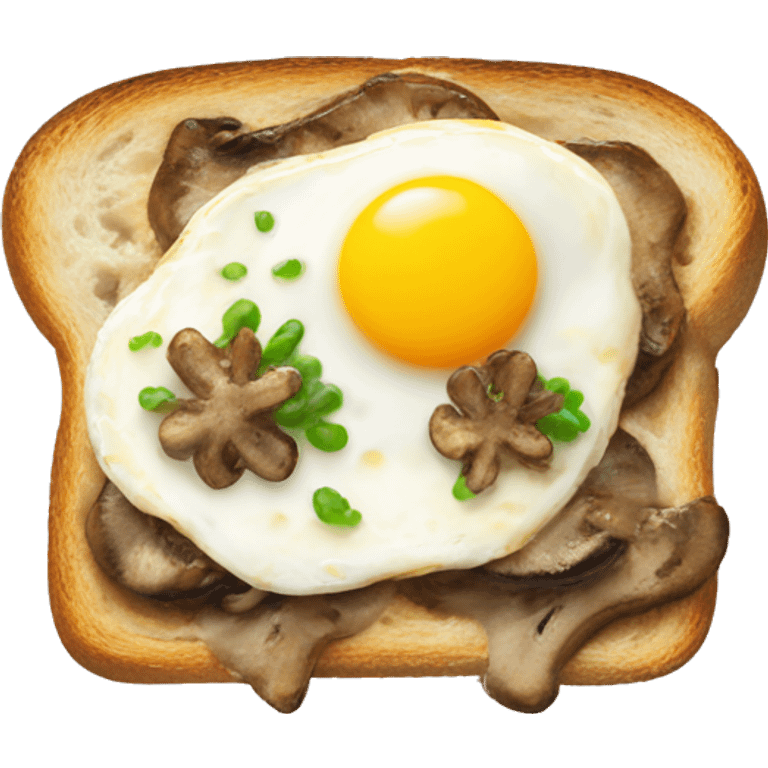 Mushroom toast with egg emoji