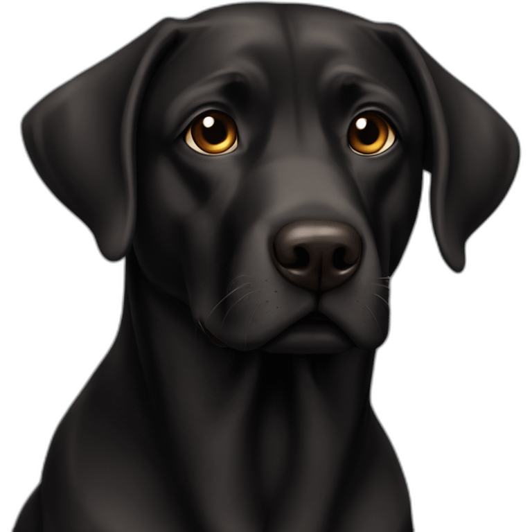 Perro negro como labrador con ojos marrones emoji